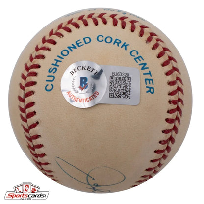 Johnny Kucks signed baseball with red stitching, cushioned cork center, Beckett BAS authenticated