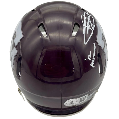 Johnny Manziel autographed Texas A&M mini helmet with 17 inscription