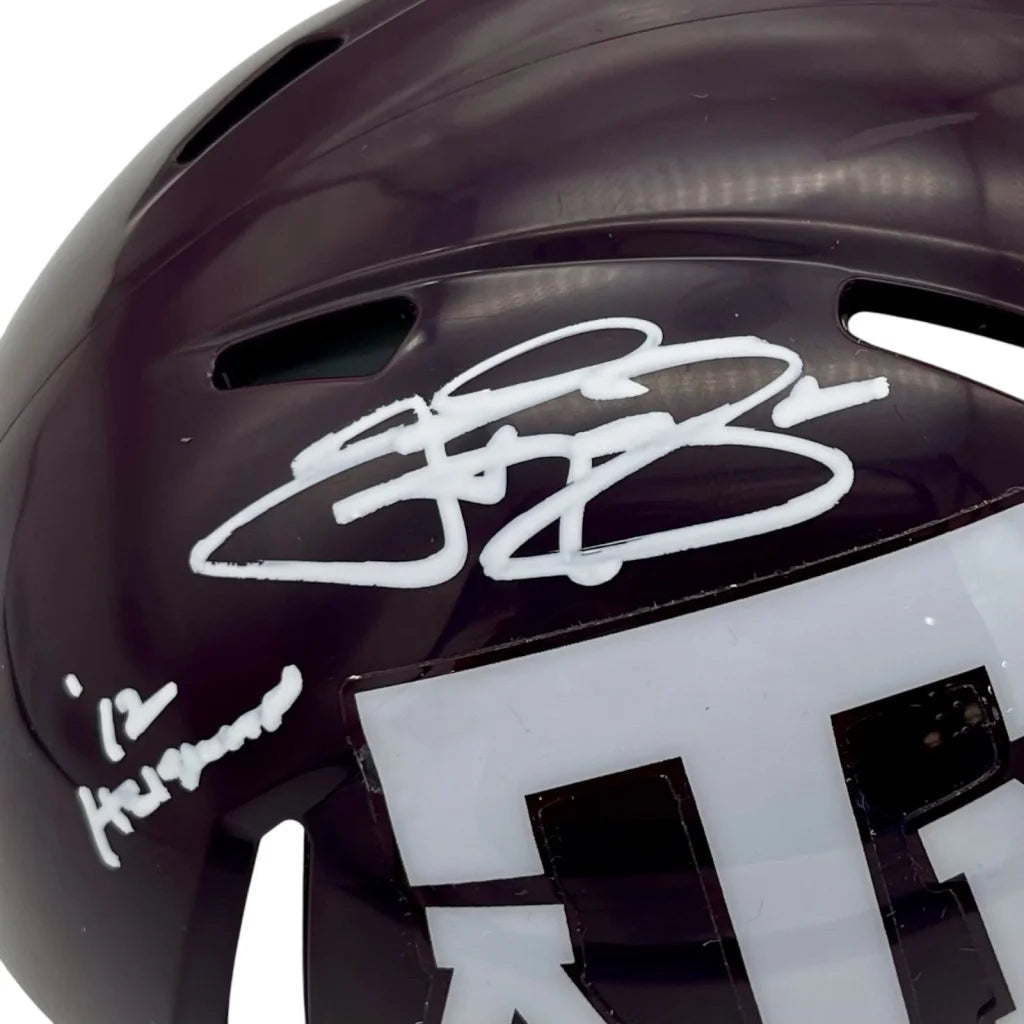 Johnny Manziel autographed Texas A&M mini helmet with 17 inscription