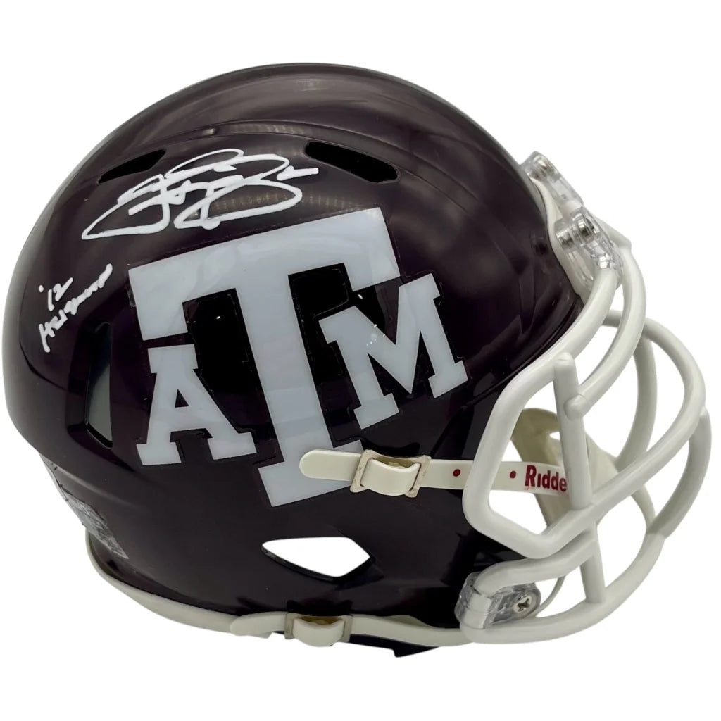 Johnny Manziel autographed Texas A&M mini helmet with 17 inscription