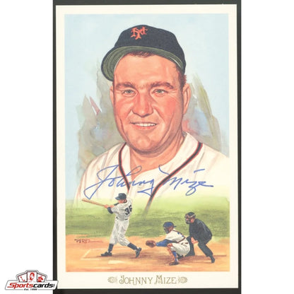 Johnny Mize Big Cat signed Perez-Steele postcard JSA authenticated
