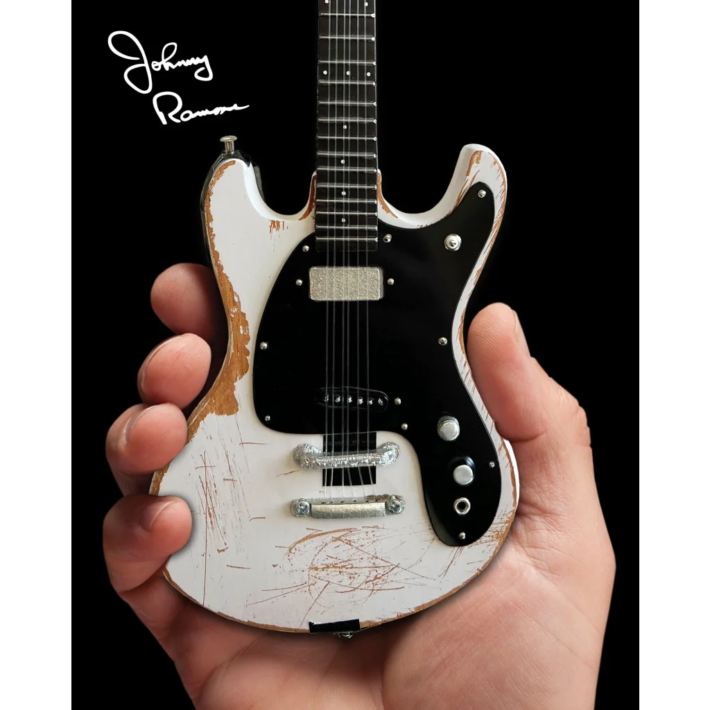 Johnny Ramone Axe Heaven signature mini guitar with adjustable A-frame stand