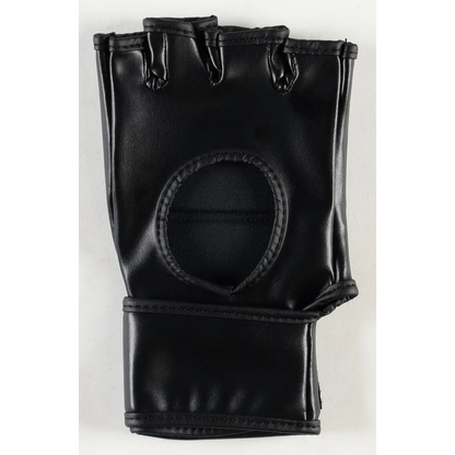 Black fingerless pleather glove with wrist wrap from Johnny Walker MMA custom Brazil set
