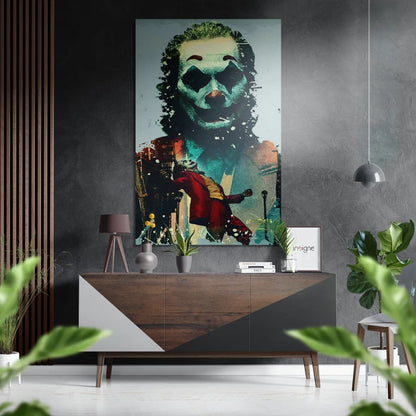 Vibrant Joker 2019 portrait on brushed aluminium dibond art print