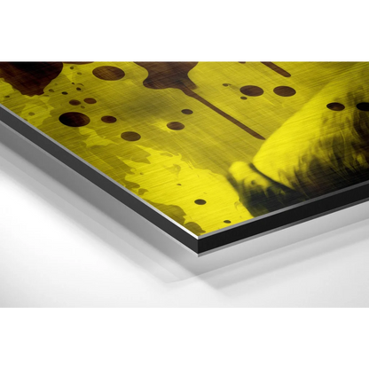 Vibrant Yellow Cheese Art on Brushed Aluminium Dibond | Glass Wall Art Print | vintageantiquesgifts.com