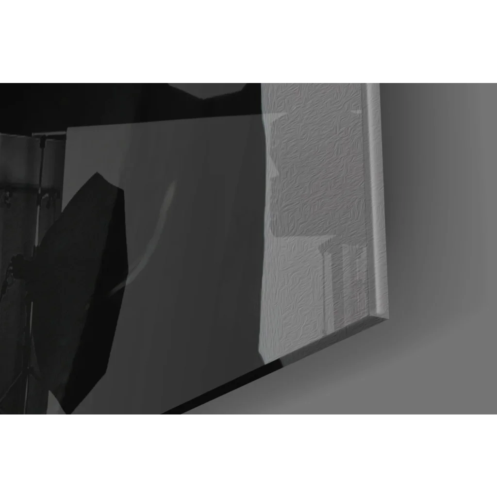 Joker canvas wall art with knife, bold red lips, and black speaker grille