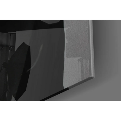 Joker canvas wall art with knife, bold red lips, and black speaker grille