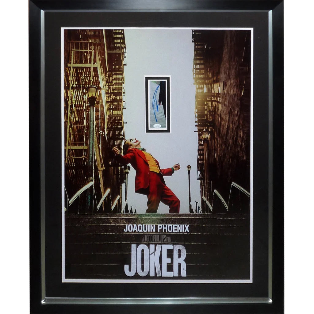 Deluxe framed Joaquin Phoenix autograph Joker movie poster