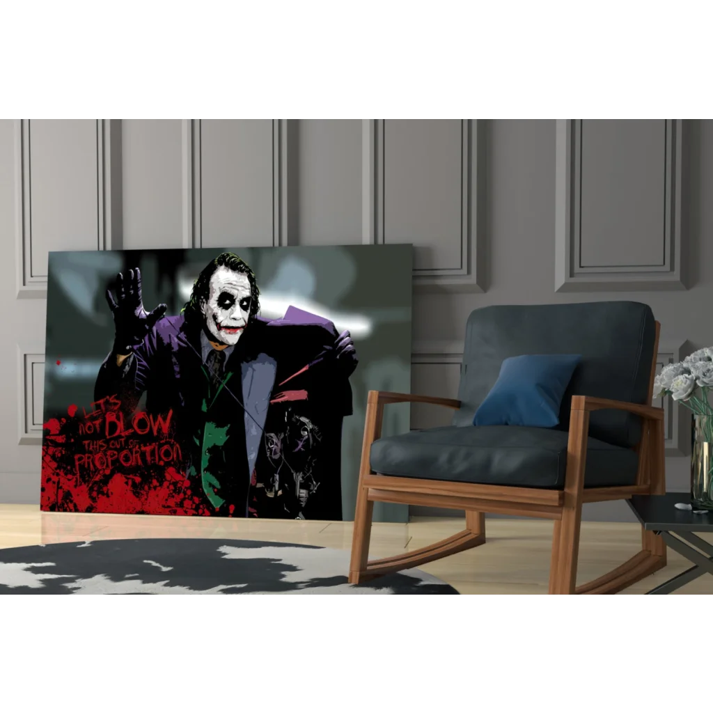 Joker canvas wall art print from Dark Knight in graffiti style