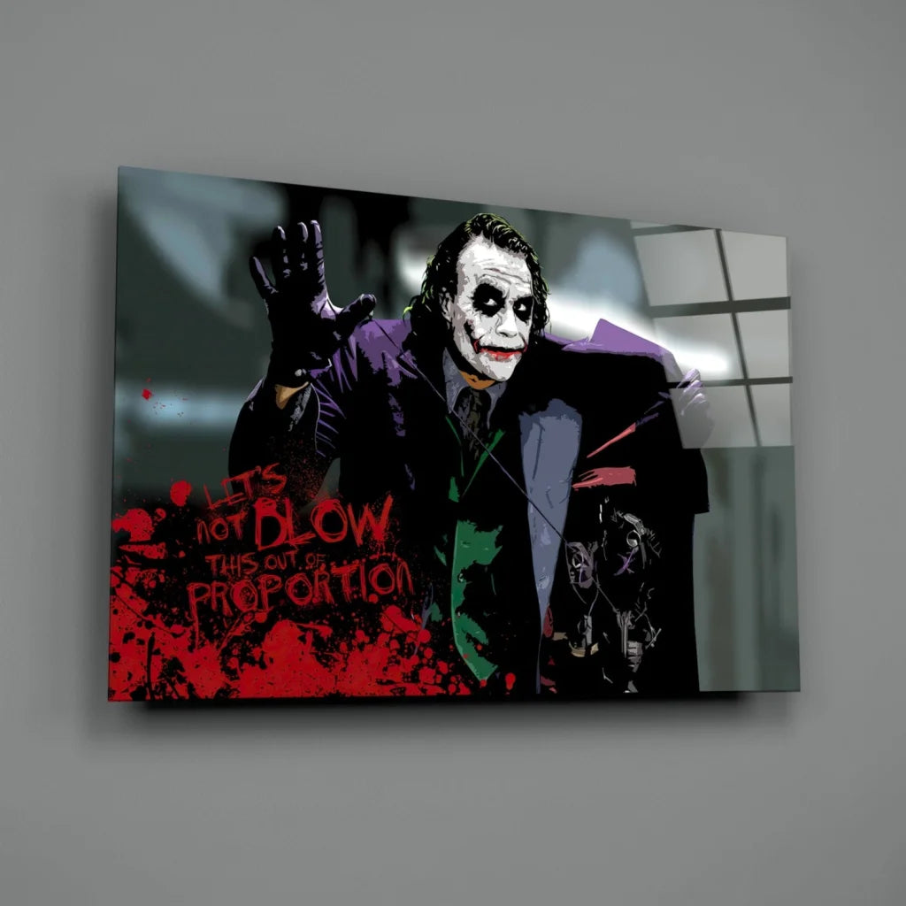 Joker Canvas Wall Art with Graffiti Style Batman Print | Glass Wall Art Print | vintageantiquesgifts.com