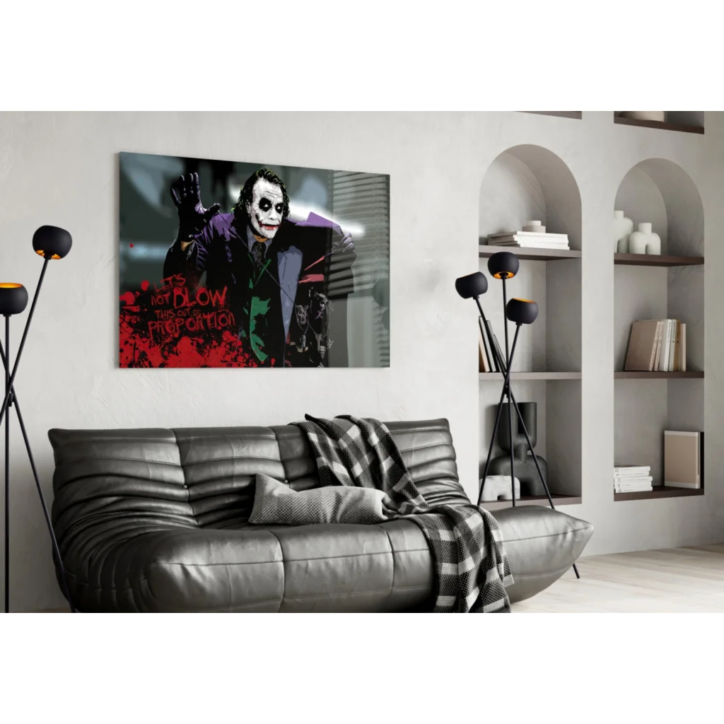 Joker Canvas Wall Art with Graffiti Style Batman Print | Contemporary Home Wall Art | vintageantiquesgifts.com