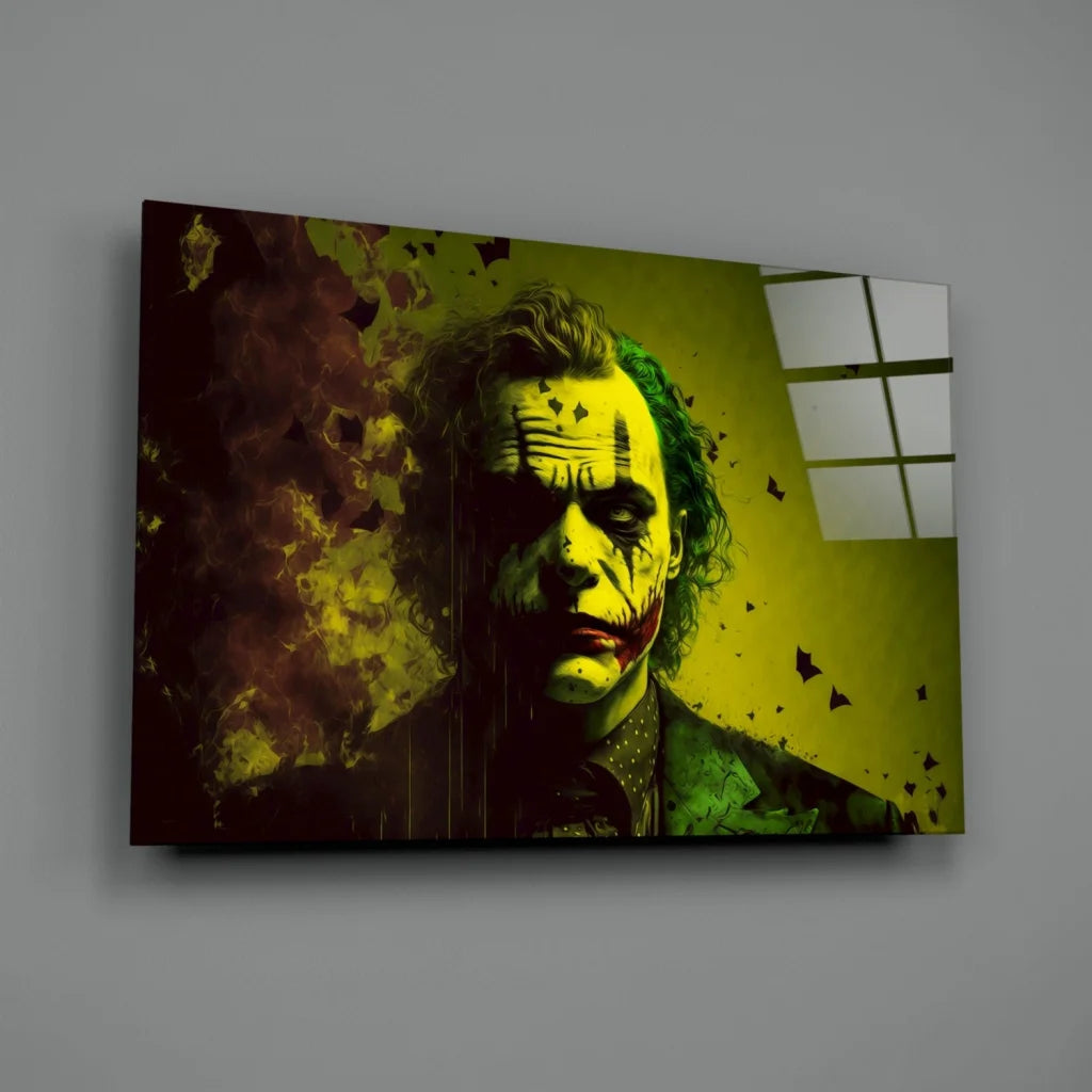 Joker Shattered Glass Wall Art Canvas Print | Glass Wall Art Print | vintageantiquesgifts.com