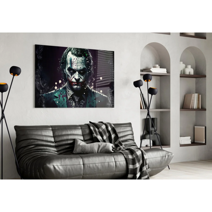 Joker Canvas Wall Art in Dark Teal and Black Tones | Contemporary Home Wall Art | vintageantiquesgifts.com