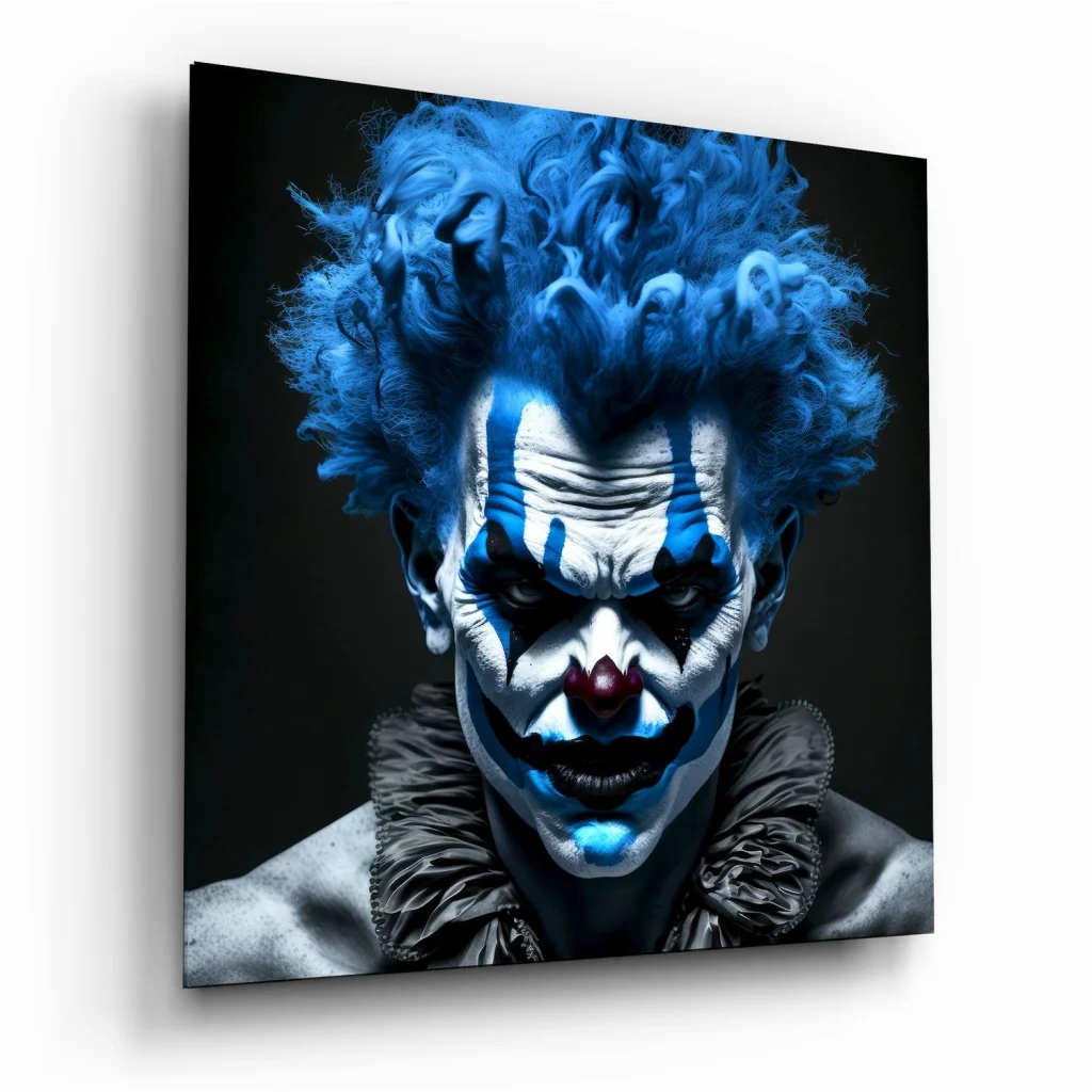 Stunning Tempered Glass Art with Bold Clown Portrait Design | Insigneart USA | vintageantiquesgifts.com