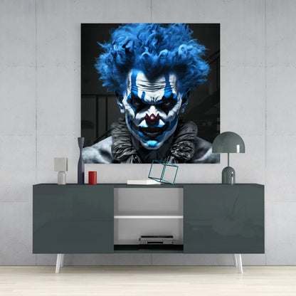 Stunning Tempered Glass Art with Bold Clown Portrait Design | Contemporary Home Wall Art | vintageantiquesgifts.com