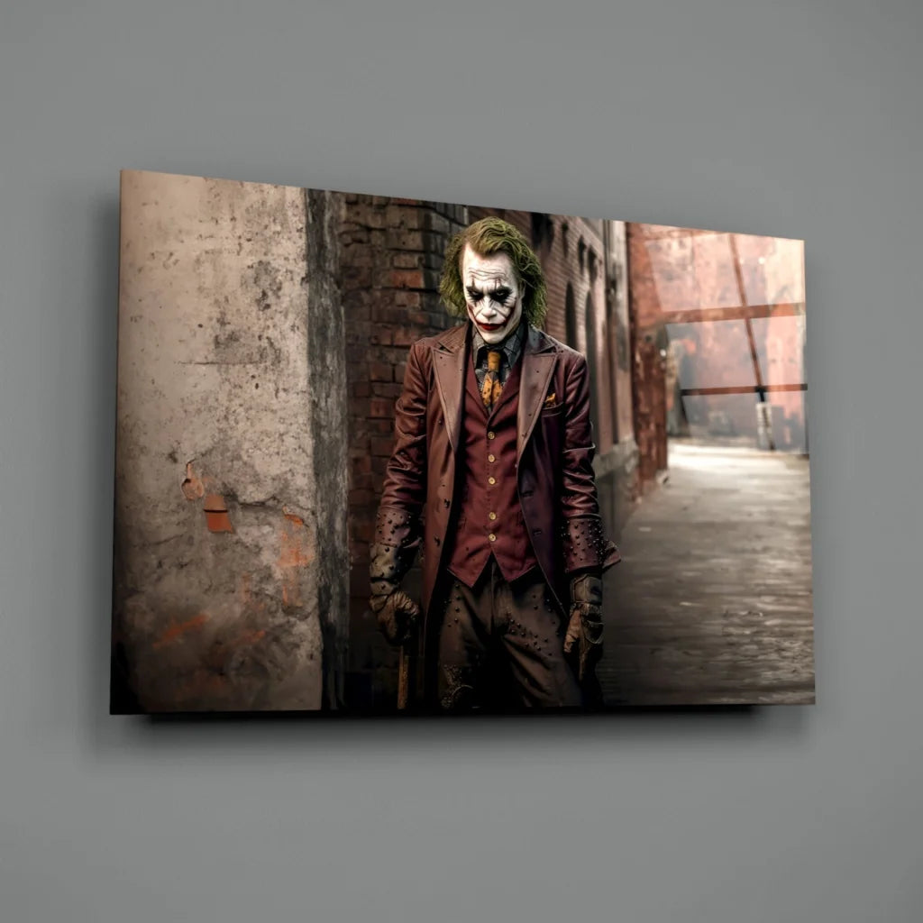 Joker Maroon Suit Framed Canvas Wall Art Print | Glass Wall Art Print | vintageantiquesgifts.com