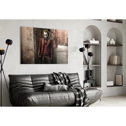 Joker Maroon Suit Framed Canvas Wall Art Print | Contemporary Home Wall Art | vintageantiquesgifts.com