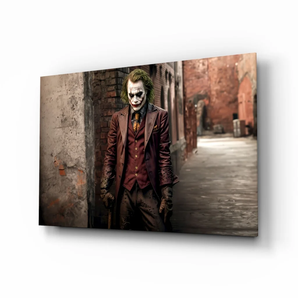 Joker Maroon Suit Framed Canvas Wall Art Print | Insigneart USA | vintageantiquesgifts.com