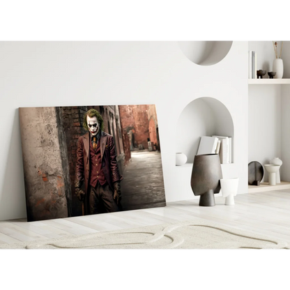 Joker Maroon Suit Framed Canvas Wall Art Print | Modern Wall Art Decor | vintageantiquesgifts.com