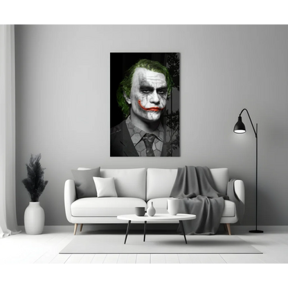 Joker Canvas Wall Art with Neon Green Hair and Red Smile | Modern Wall Art Decor | vintageantiquesgifts.com