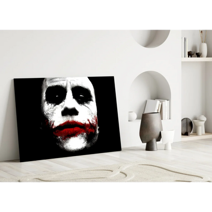 Joker Canvas Wall Art with Bold Red Lips Black and White Print | Modern Wall Art Decor | vintageantiquesgifts.com