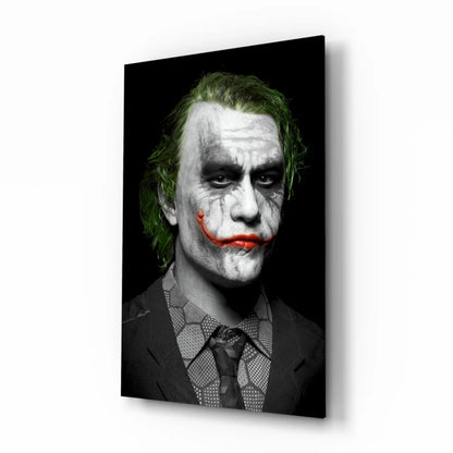Joker Canvas Wall Art with Neon Green Hair and Red Smile | Insigneart USA | vintageantiquesgifts.com