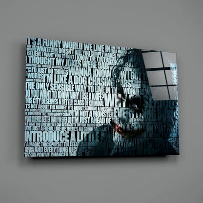 Joker quote typography wall art canvas with dark blue silhouette