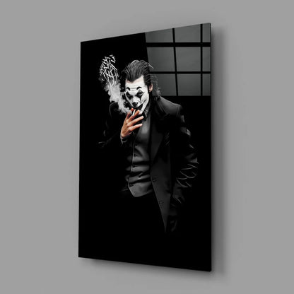 Joker smoking black and white canvas wall art print