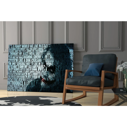 Dark blue Joker quote why typography canvas wall art