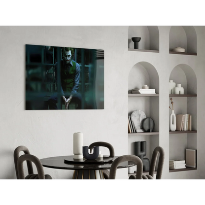 Joker from The Dark Knight canvas wall art print in modern interior