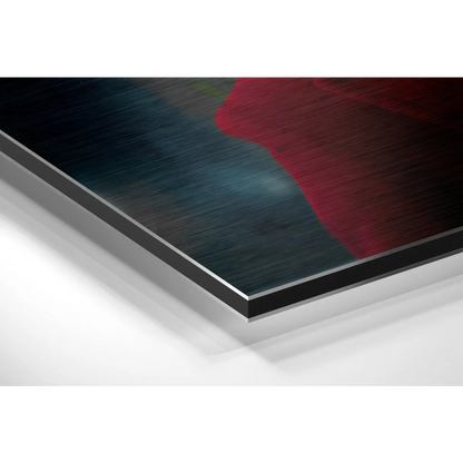 Sleek Joker Movie brushed aluminium dibond wall art with red teal shapes