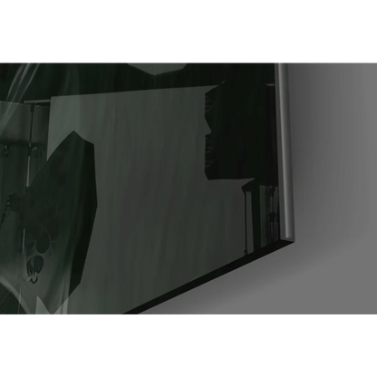 Joker splatter black and white wall art print with skull wallet chain