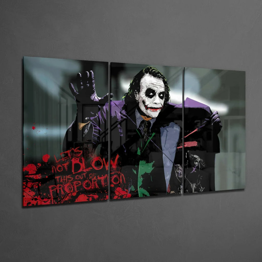 3-panel Joker canvas wall art print for your space