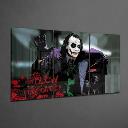 3-panel Joker canvas wall art print for your space