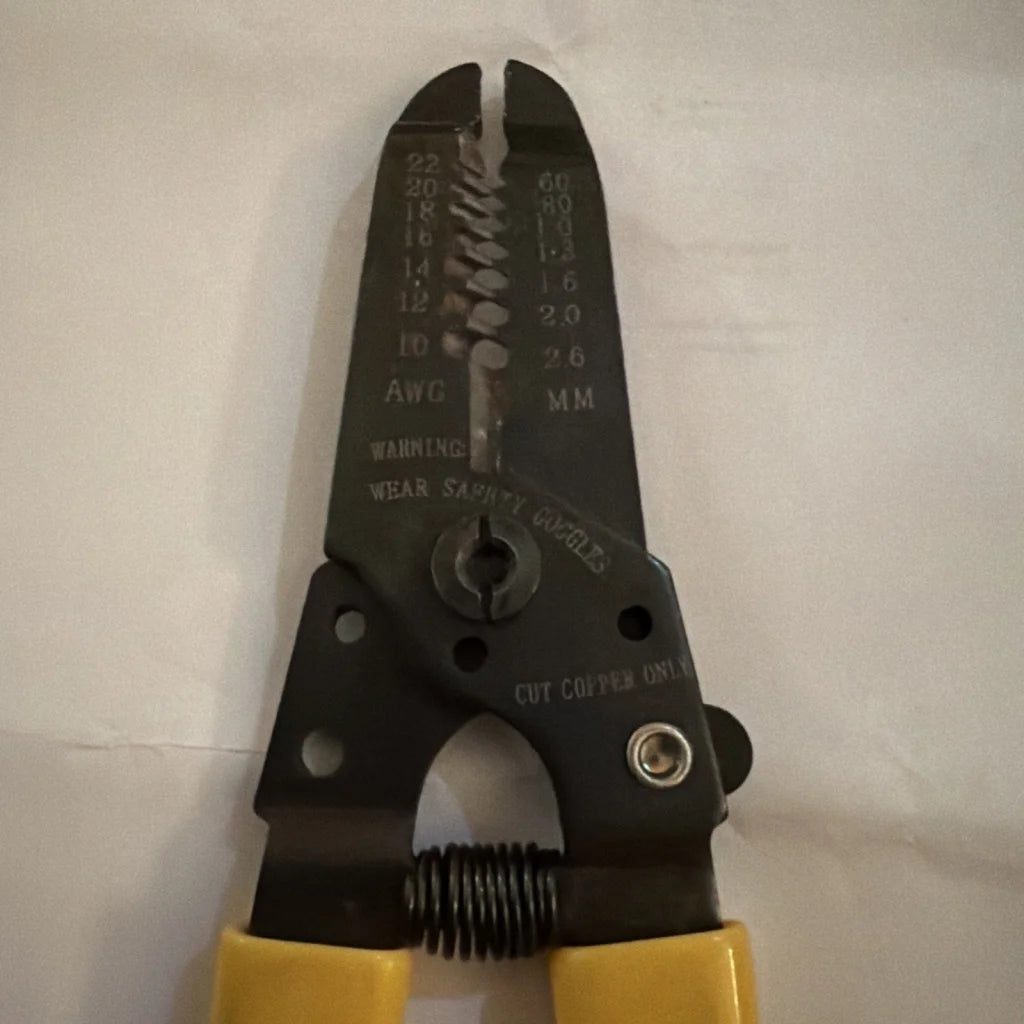 Jonard JIC-1022 wire stripper cutter, black-yellow 10-18 AWG, USA-made