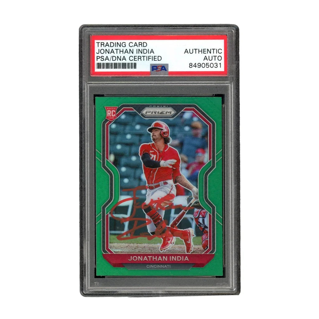Jonathan India Authentic Auto Prizm Green Signed Card | Creative Sports | vintageantiquesgifts.com