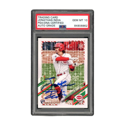 Jonathan India Signed 2021 Topps PSA Gem Mint 10 Auto Card | Creative Sports | vintageantiquesgifts.com