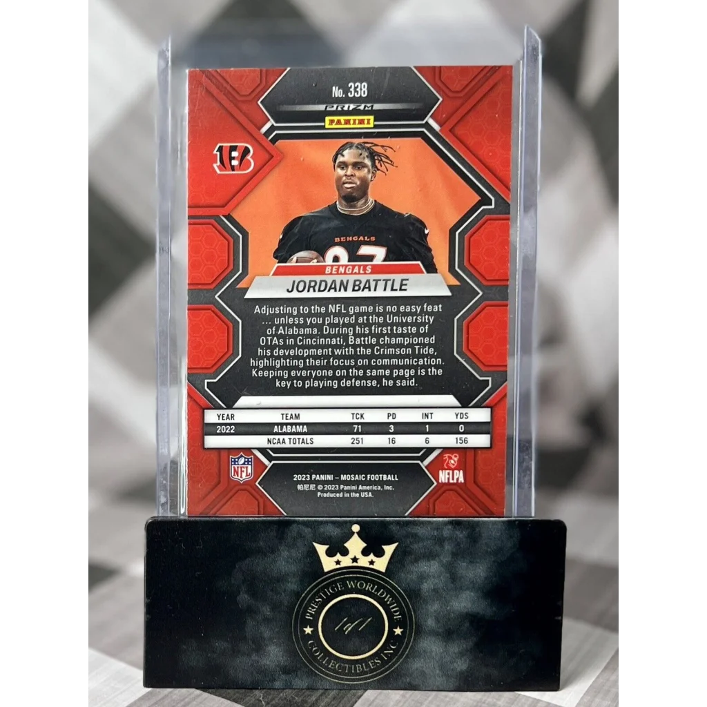 Jordan Battle 2023 Panini Mosaic Card #338 in Prestige Worldwide case