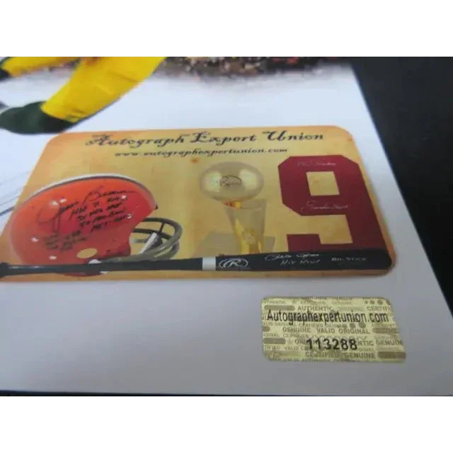 Authenticity card for jordy nelson signed 8x10 photo of Green Bay Packers memorabilia