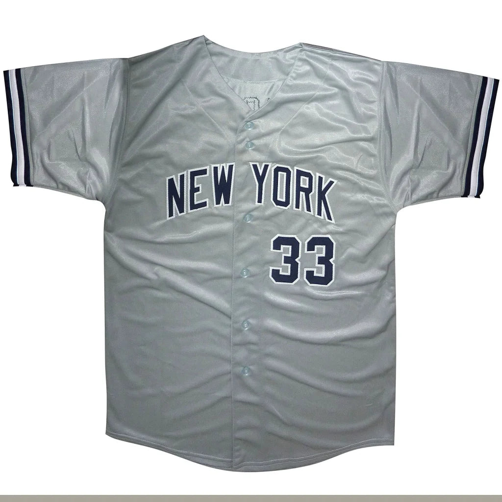 Jose Canseco autographed gray New York Yankees jersey with number 33