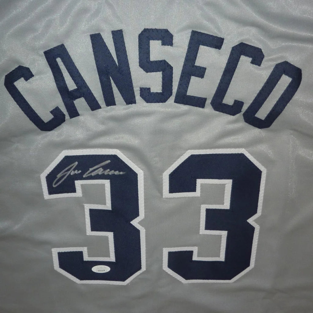 Jose Canseco autographed gray custom jersey with Canseco 33