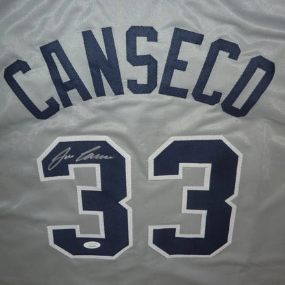 Jose Canseco autographed gray custom jersey with Canseco 33