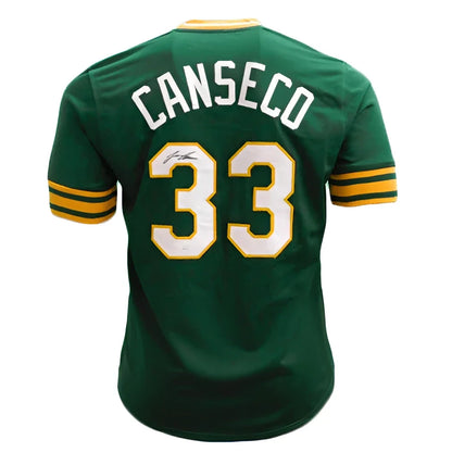 Jose Canseco autographed green custom jersey with #33 and name
