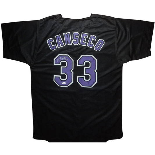 Jose Canseco autographed black Tampa Bay custom jersey #33