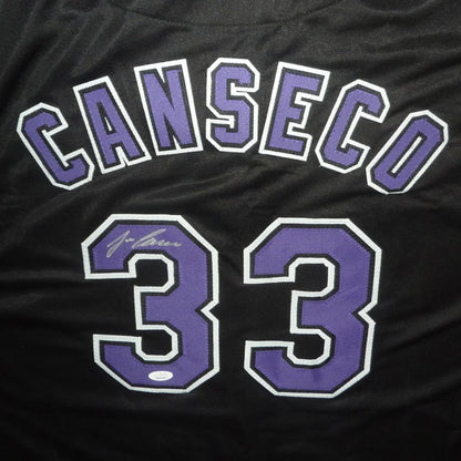 Jose Canseco autographed Tampa Bay custom jersey black #33 Canseco