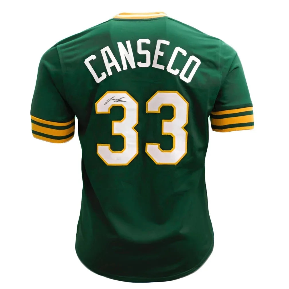 Jose Canseco Oakland green custom jersey, autographed #33 unique piece