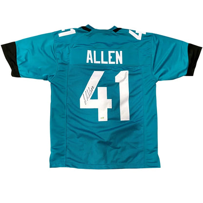Josh Allen autographed custom jersey #41 in teal with black and white accents