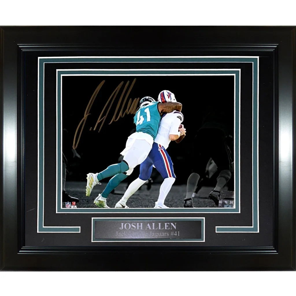 Josh Allen signed Jaguars deluxe framed 8x10 photo
