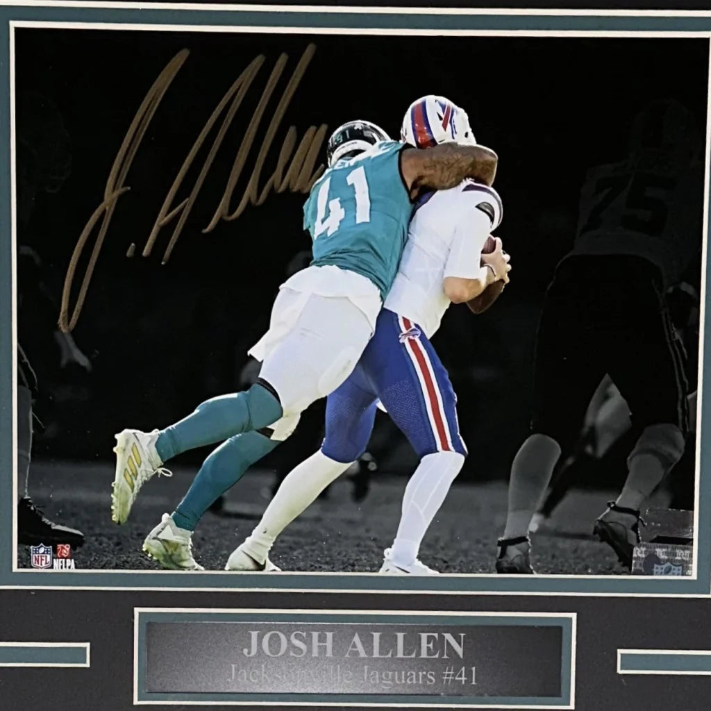 Josh Allen autographed deluxe framed 8x10 Jaguars jersey photo