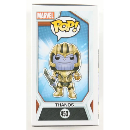 Josh Brolin signed Avengers Thanos 453 vinyl figure in golden armor box